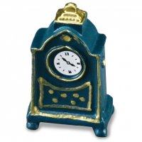 Blue Chimney Metal Clock