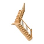 Angled staircase, landing, kit, room height 280 mm